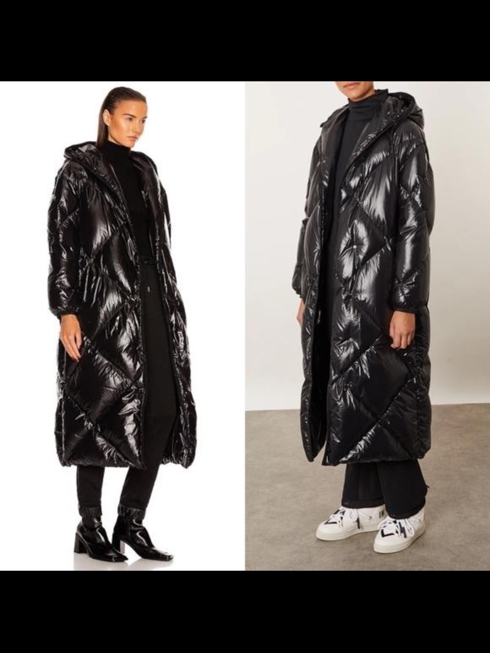 NWT ZARA LONGLINE QUILTED JACKET  BLACK - Small